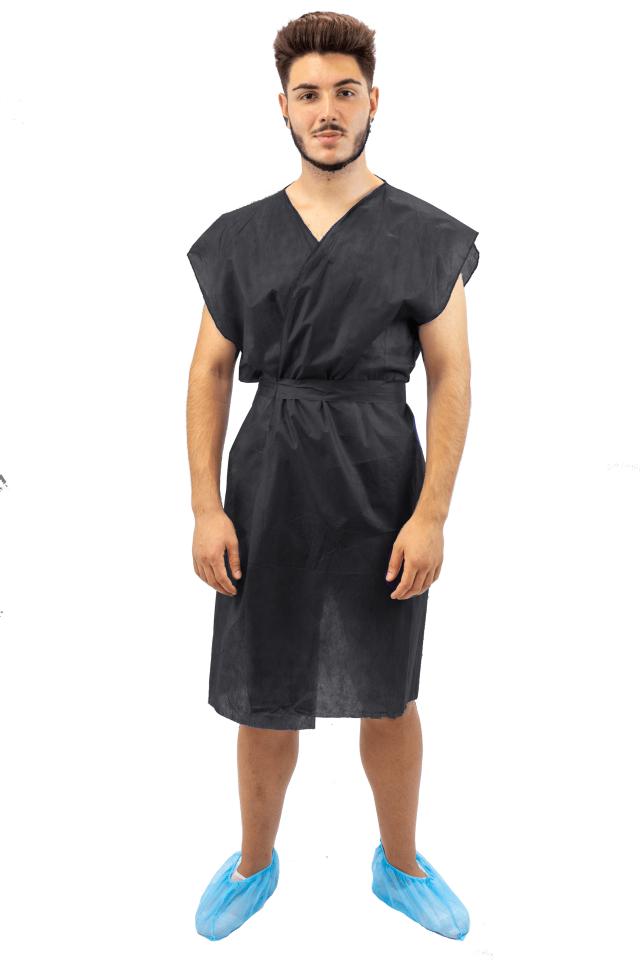 Bata Consulta sin mangas PP Negra XL Caja 100 uds