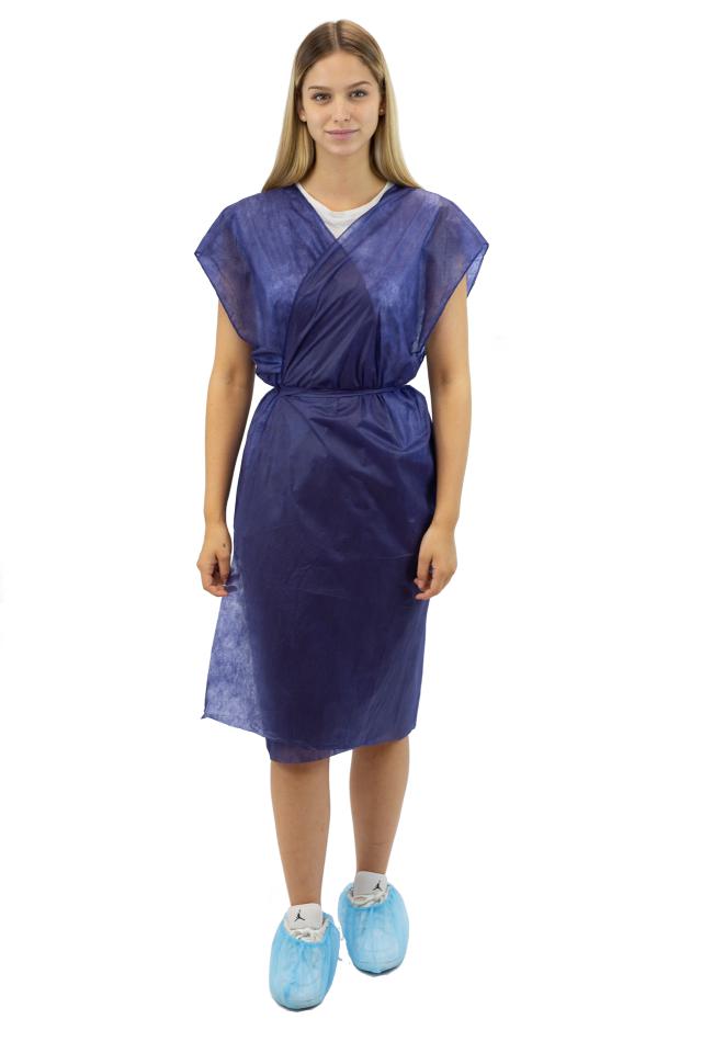 Bata Consulta sin mangas SMS Azul Marino Caja 100