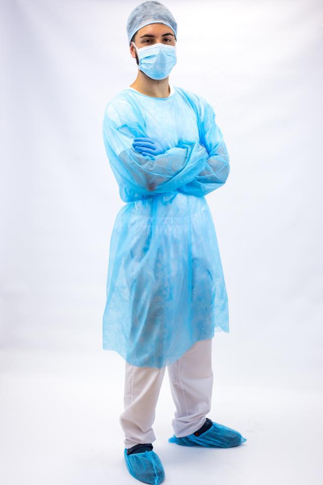 Bata Protectora PP 20 grs  Celeste Caja 100 uds