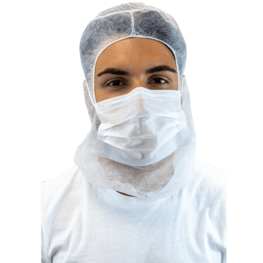 Capuz PP con mascarilla integrada  Blanco Caja 500