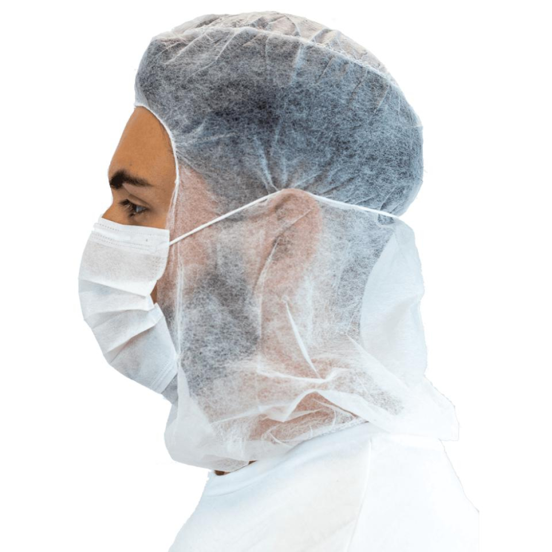 Capuz PP con mascarilla integrada  Blanco Caja 500