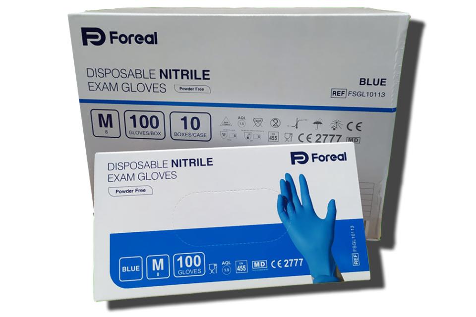 Guante desechable nitrilo s/polvo 3 5 grs  Azul M