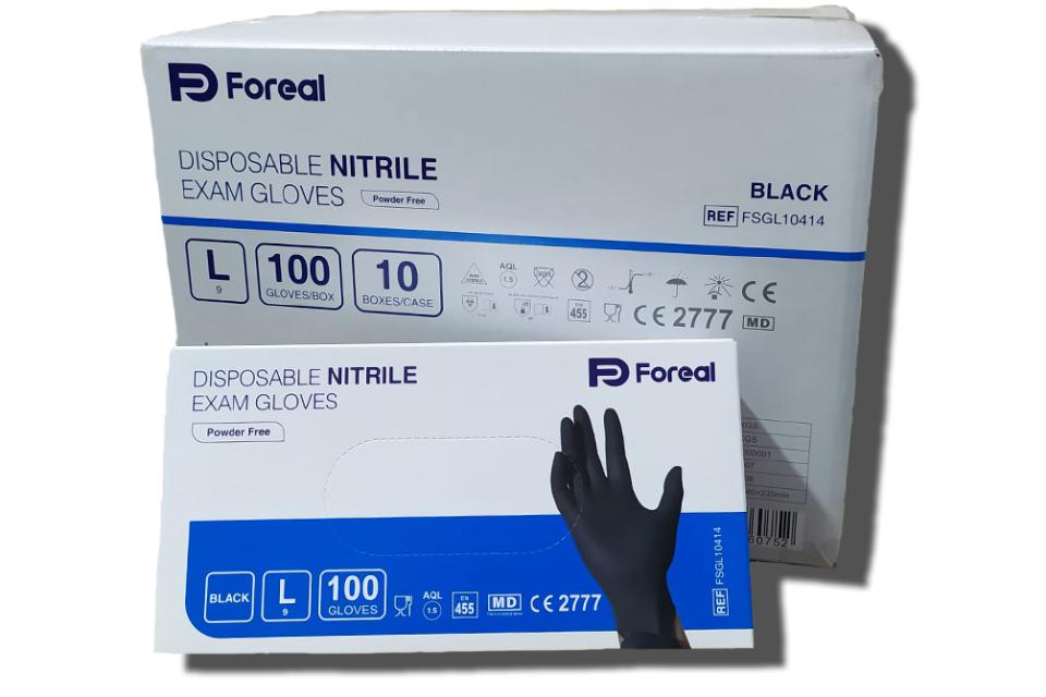 Guante desechable nitrilo s/polvo 3 5 grs  Negro L