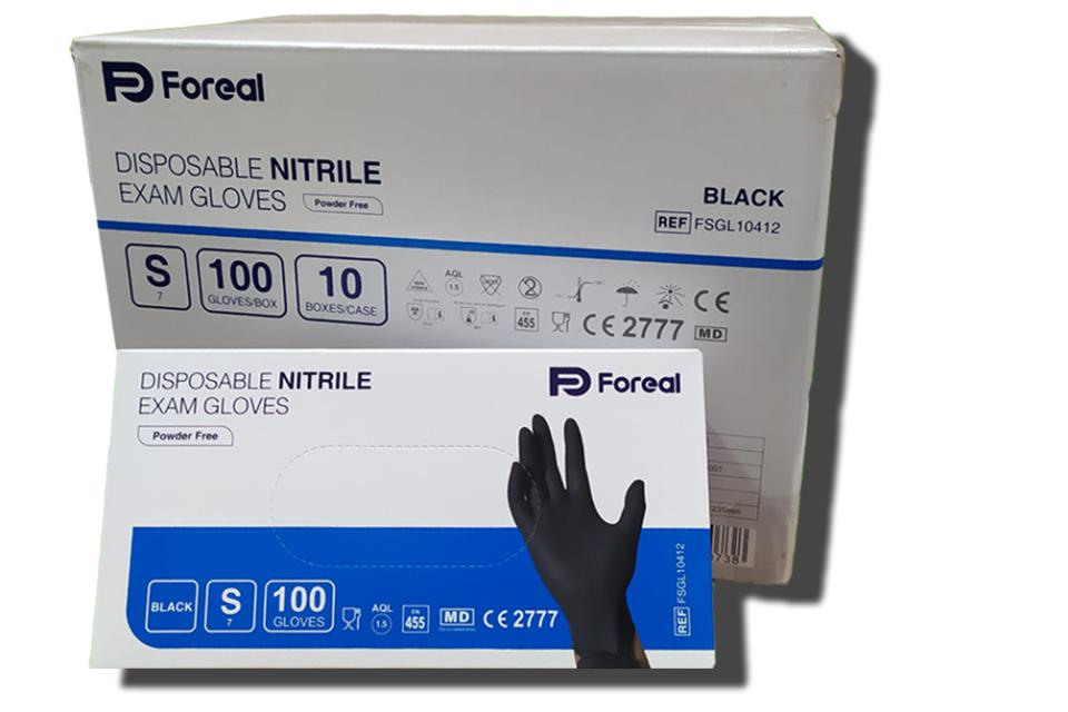 Guante desechable nitrilo s/polvo 3 5 grs  Negro S