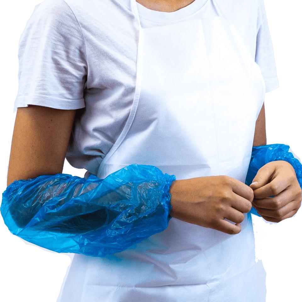 Manguito Plastico 0 02 mm Azul Caja 1000 uds