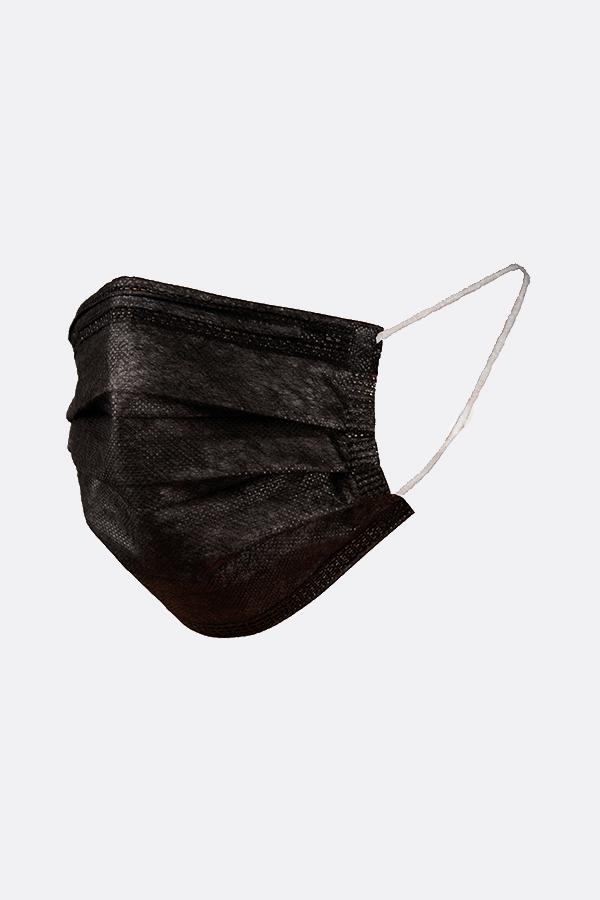 Mascarilla 3 capas c/elásticos Bolsa 10uds Negro